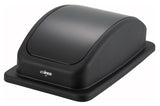 Winco PTCL-23K Plastic Rectangle Dome cover for PTC-23K Slender Trash Can - Black - 4/Case
