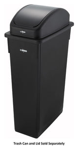 Winco PTCL-23K Plastic Rectangle Dome cover for PTC-23K Slender Trash Can - Black - 4/Case