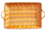 Winco PWBN-16B Polypropylene Rectangular Woven Basket with Handle 16" x 11" x 3"H - Natural - 48/Case