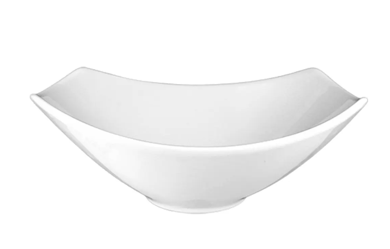International Tableware QP-38 7 oz Rectangular Quad Bowl - Porcelain, European White
