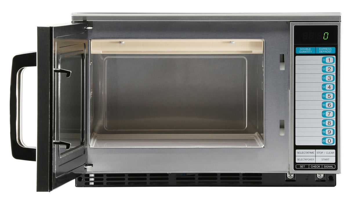 Sharp R-25JTF Stainless Steel Heavy Duty Commercial  Microwave Oven with Touch Pad Controls 20-1/8" - 0.7 cu. ft. - 230/208V, 2100W