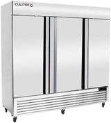 Culitek R3SS HD-Series 3-Section 3 Solid Swing Door Reach-In Refrigerator 81" - 68 cu. ft. - 115v