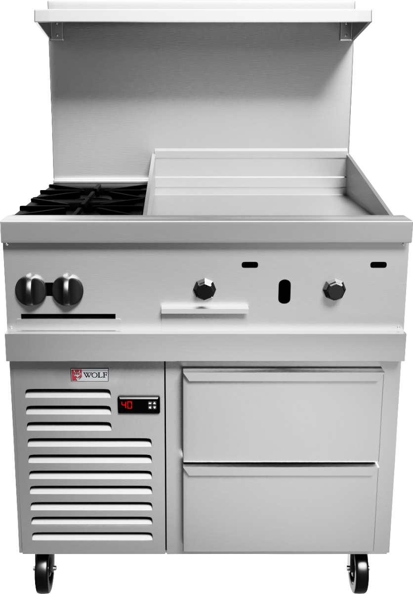 Vulcan 36S-2B24GT Endurance Natural Gas Range 2 Burner w/ 24" Thermostatic Griddle & Standard Oven 36" - 135,000 BTU