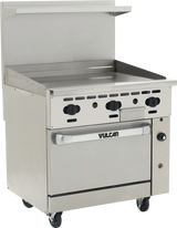 Vulcan 36S-36G Endurance Natural Gas Range w/ Manual Griddle & Standard Oven 36" - 95,000 BTU