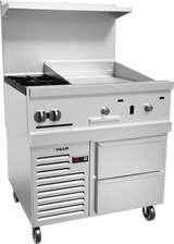 Vulcan 36S-2B24GT Endurance Natural Gas Range 2 Burner w/ 24" Thermostatic Griddle & Standard Oven 36" - 135,000 BTU