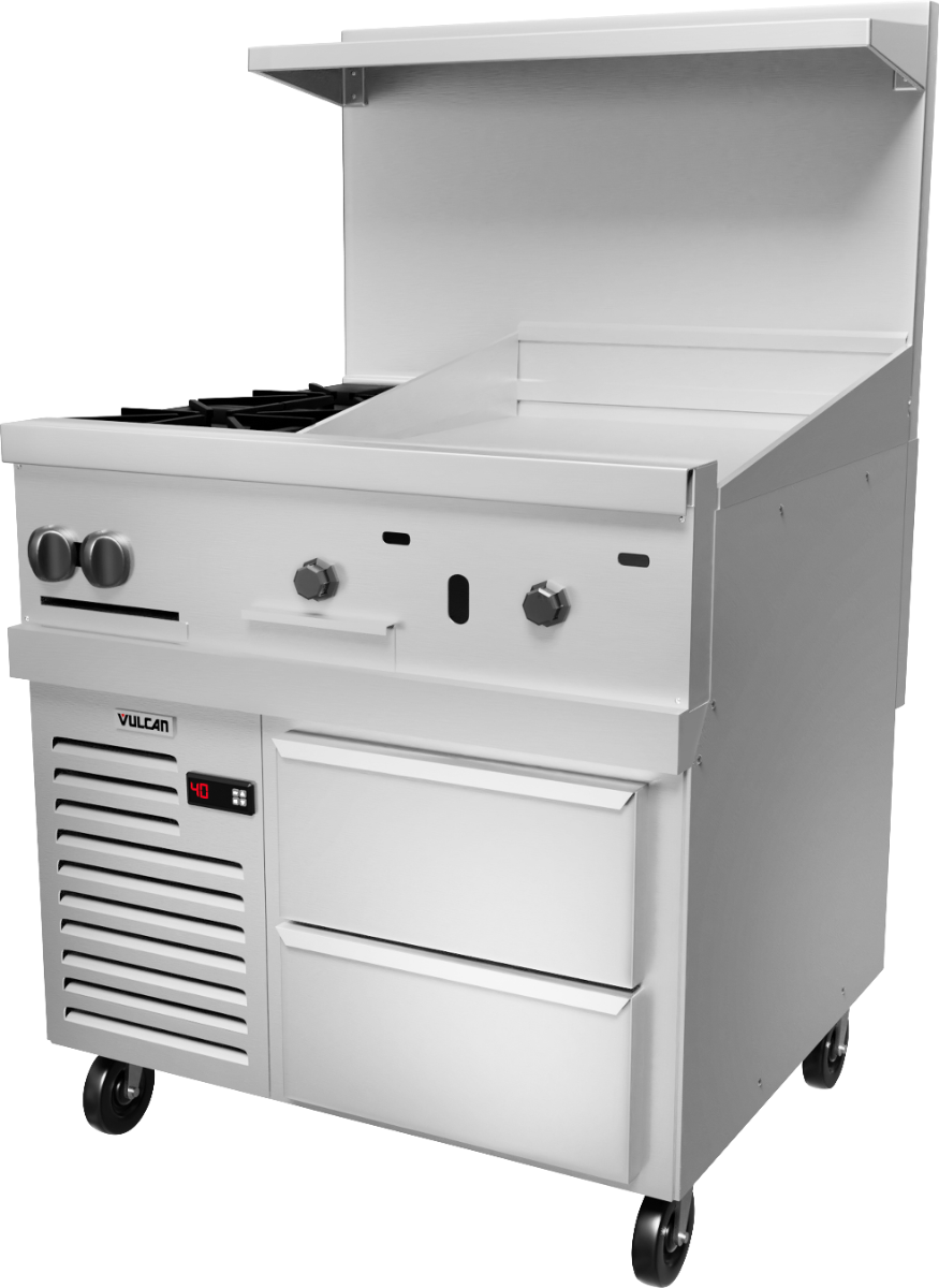 Vulcan 36S-36G Endurance Natural Gas Range w/ Manual Griddle & Standard Oven 36" - 95,000 BTU