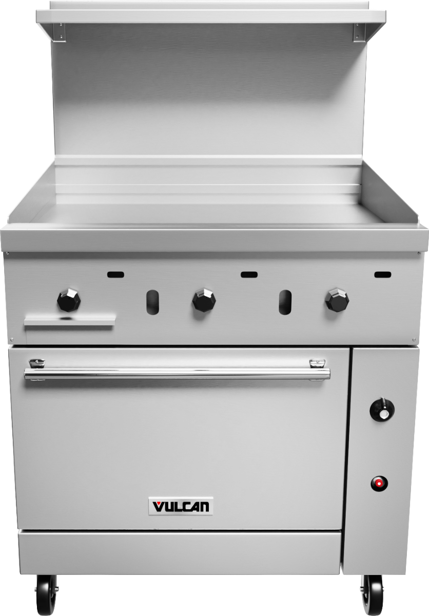Vulcan 36S-36G Endurance Natural Gas Range w/ Manual Griddle & Standard Oven 36" - 95,000 BTU