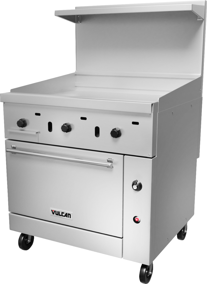 Vulcan 36S-36G Endurance Natural Gas Range w/ Manual Griddle & Standard Oven 36" - 95,000 BTU