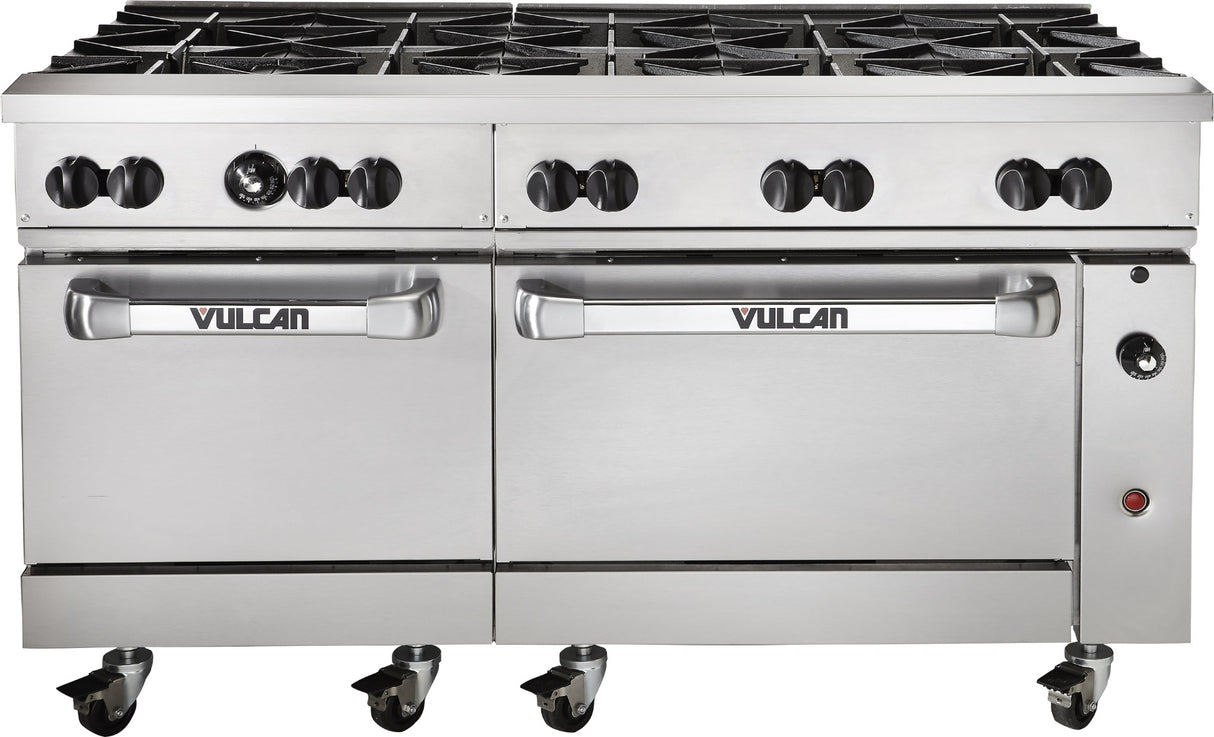 Vulcan 60SC-10B Endurance Natural Gas Range 10 Burners w/ Standard & Convection Oven 60" - 358,000 BTU