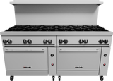 Vulcan 72SS-12B Endurance Liquid Propane Gas Range w/ 12 Burners & Two Standard Oven Bases 72" - 430,000 BTU