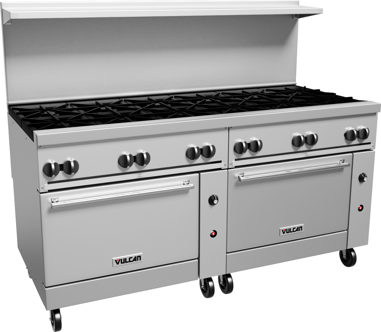 Vulcan 72SS-12B Endurance Liquid Propane Gas Range w/ 12 Burners & Two Standard Oven Bases 72" - 430,000 BTU