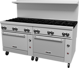 Vulcan 72SS-12B Endurance Liquid Propane Gas Range w/ 12 Burners & Two Standard Oven Bases 72" - 430,000 BTU