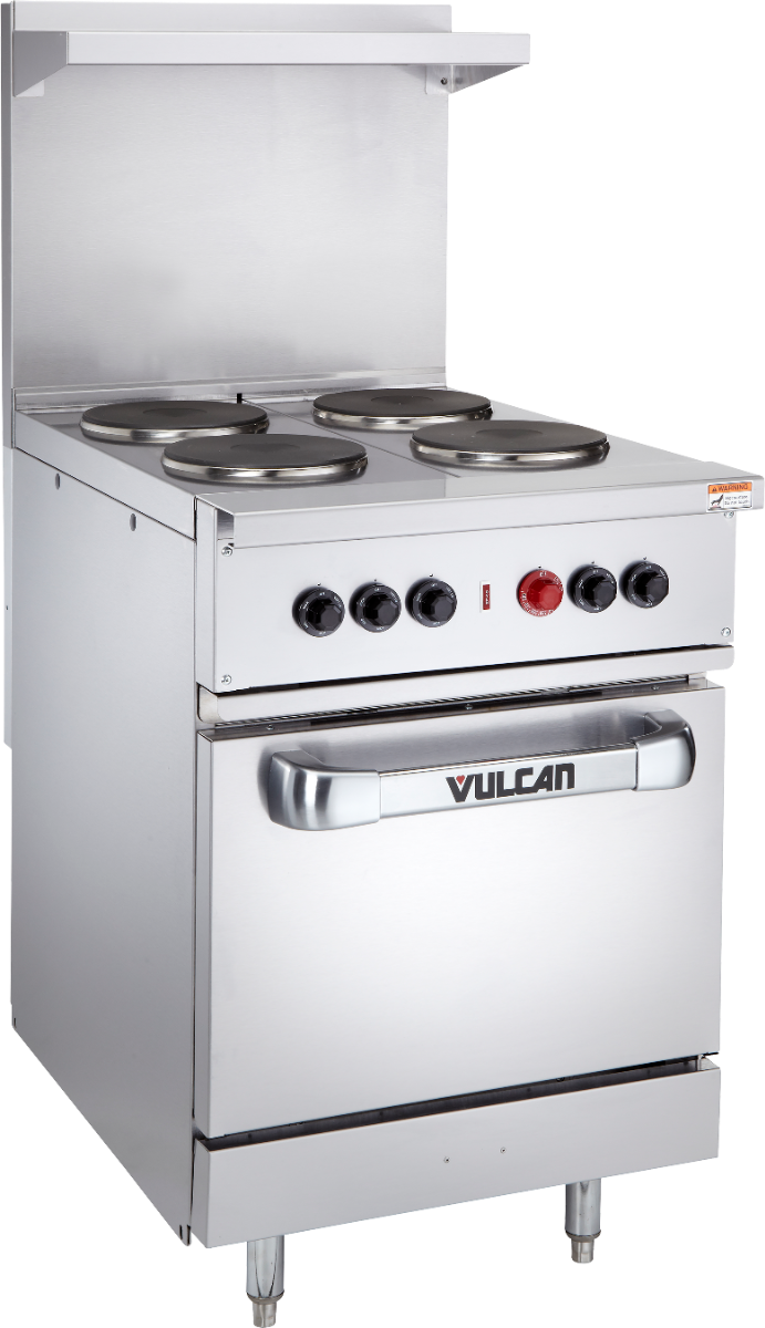 Vulcan EV24-S-4FP-208 Endurance Electric Range Four French Burner w/ Oven Base 24" - 208V