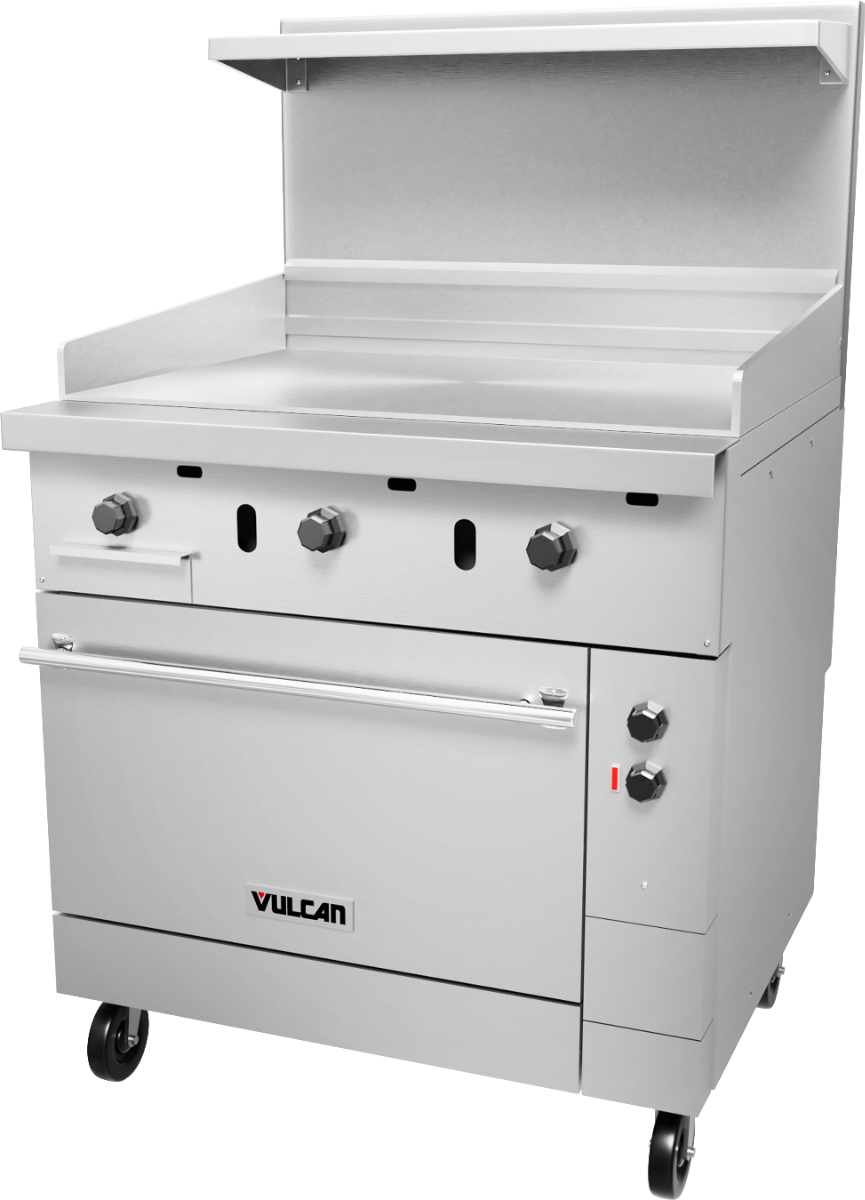 Vulcan EV36-S-3HT-208 Endurance Three Hot Top 36" Range Elec w/ Oven Base-208V, 20 kW