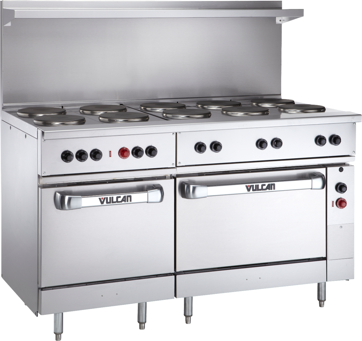 Vulcan EV60-SS-10FP-208 Endurance Electric Range Ten French Plate w/ One Oversized Oven & One Standard Oven 60' - 208V