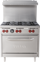 Vulcan 36S-6BN Endurance Gas Range w/ 6 Burners & Standard Oven 36" - 215,000 BTU