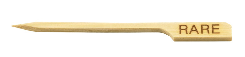 TableCraft RARE "Rare" 3-1/2" Bamboo Temperature Meat Marker Pick - 100/Pack