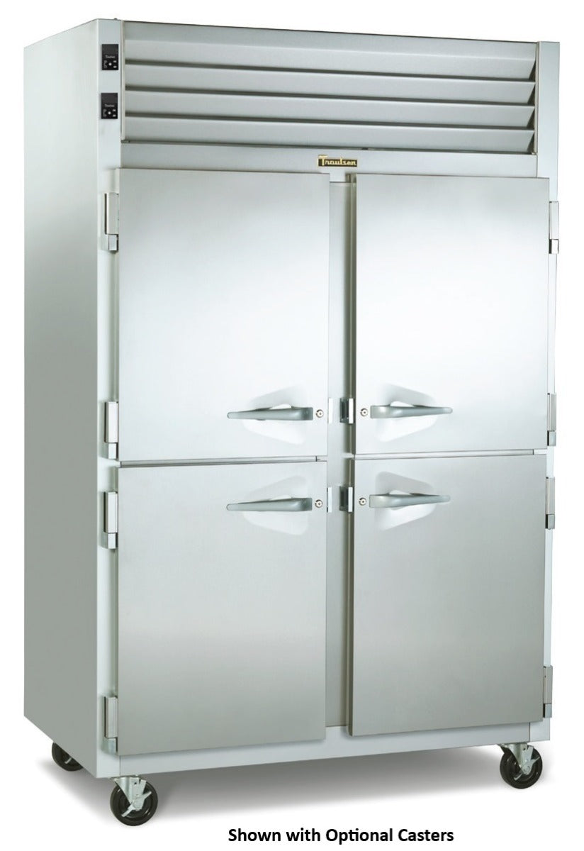 Traulsen RDH232WUT-HHS Spec-Line 2-Section 4 Solid Half Door Dual Temp Reach-In Refrigerator / Heated Holding Cabinet 58" - 46.86 cu. ft.
