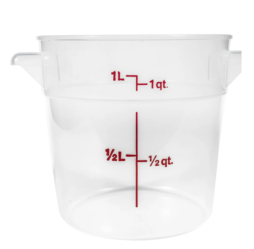 Cambro RFS1PP190 1 qt Round Storage Container - Translucent - 12ea/Case