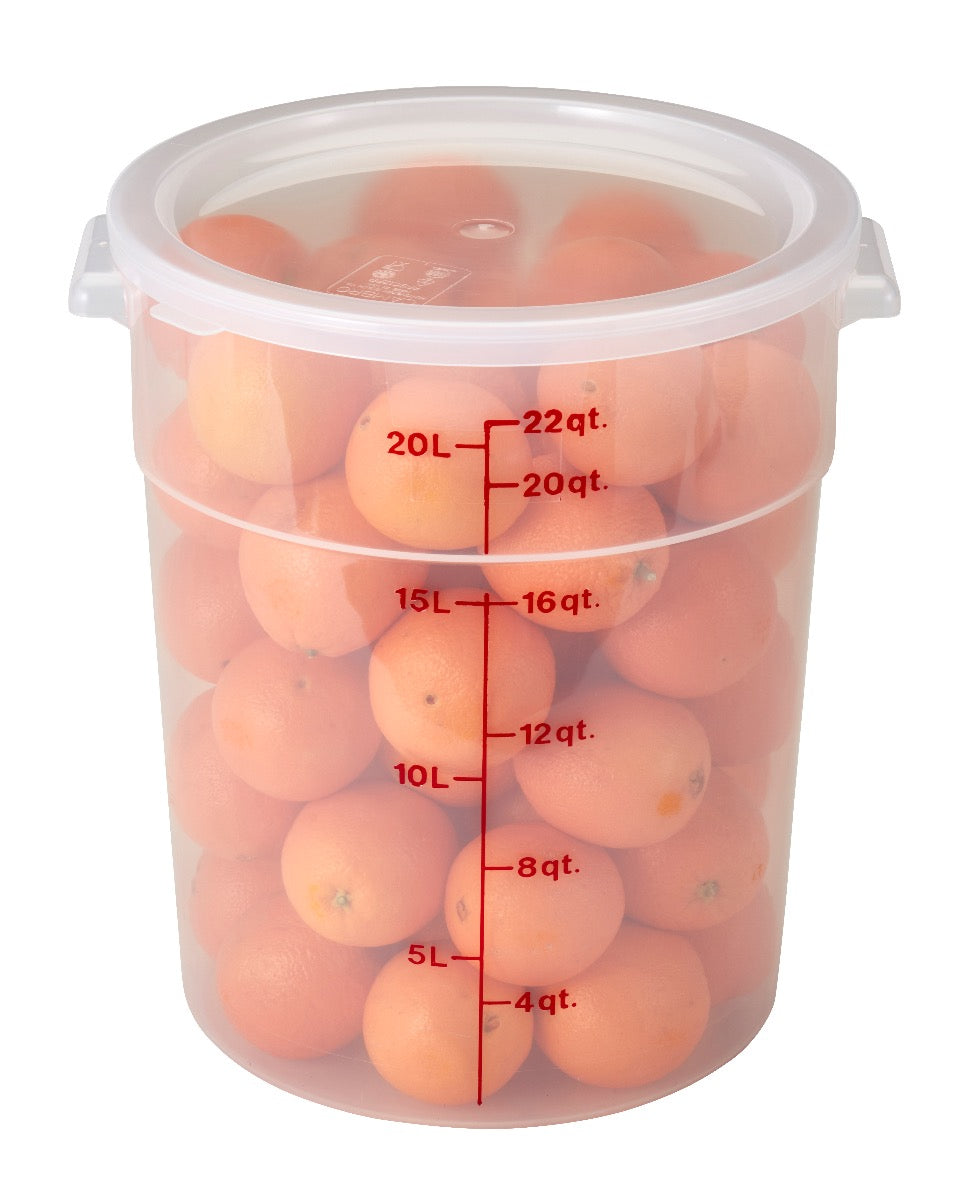 Cambro RFS22PP190 Food Storage Container, Round, Polypropylene 22 qt.