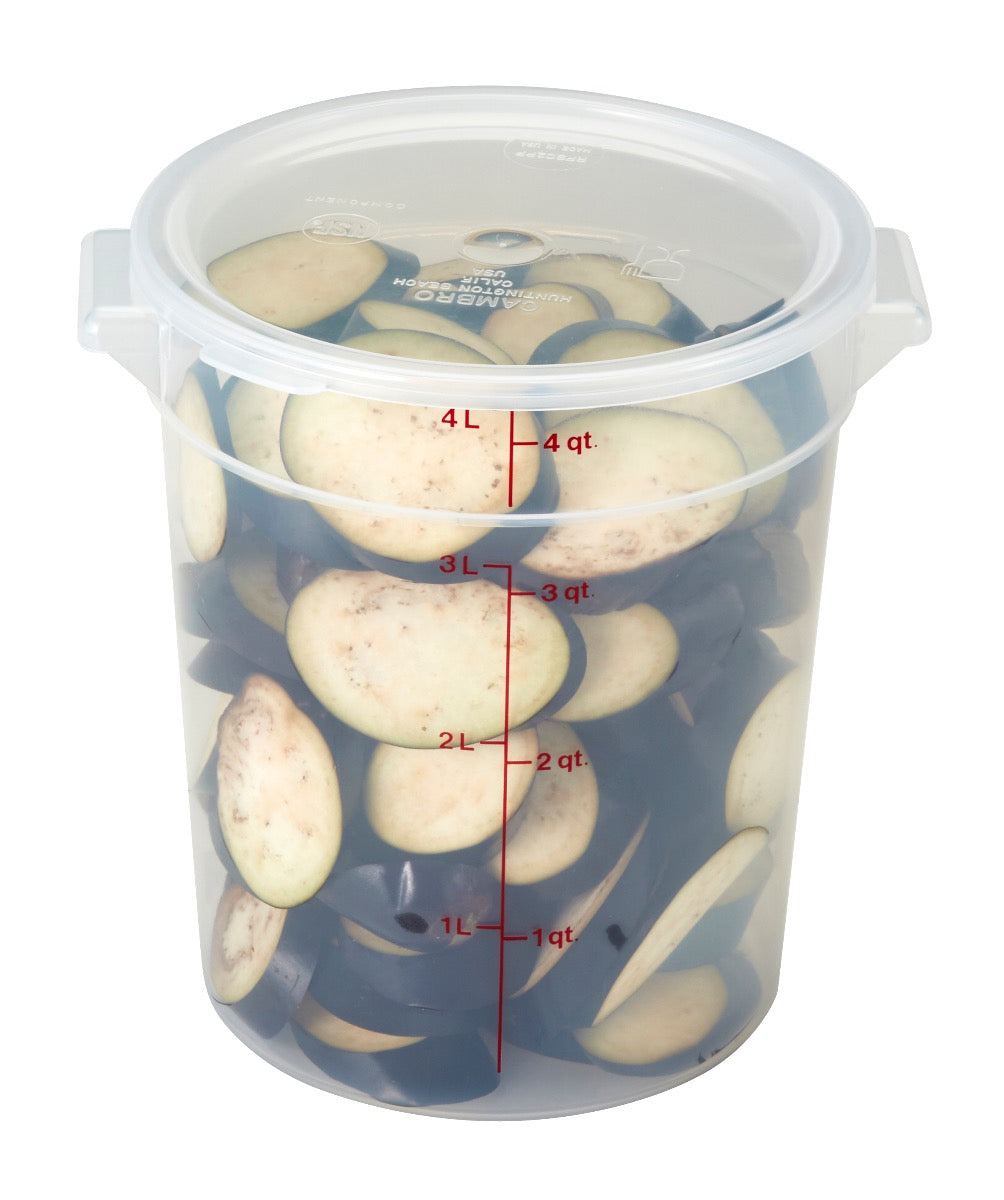 Cambro RFS4PP190 Plastic Round Food Container 4 Qt. - Ttranslucent