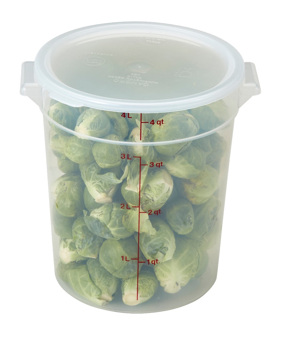 Cambro RFS4PP190 Plastic Round Food Container 4 Qt. - Ttranslucent