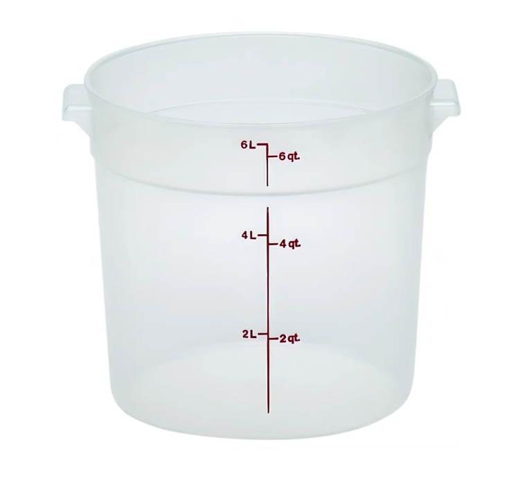 Cambro RFS6PP190 6 qt Round Storage Container - Translucent - 12ea/Case