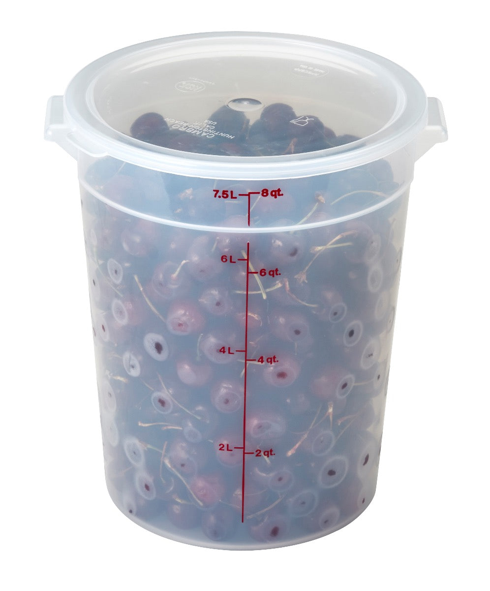 Cambro RFS8PP190 Food Storage Container, Round, Polypropylene 8 qt.