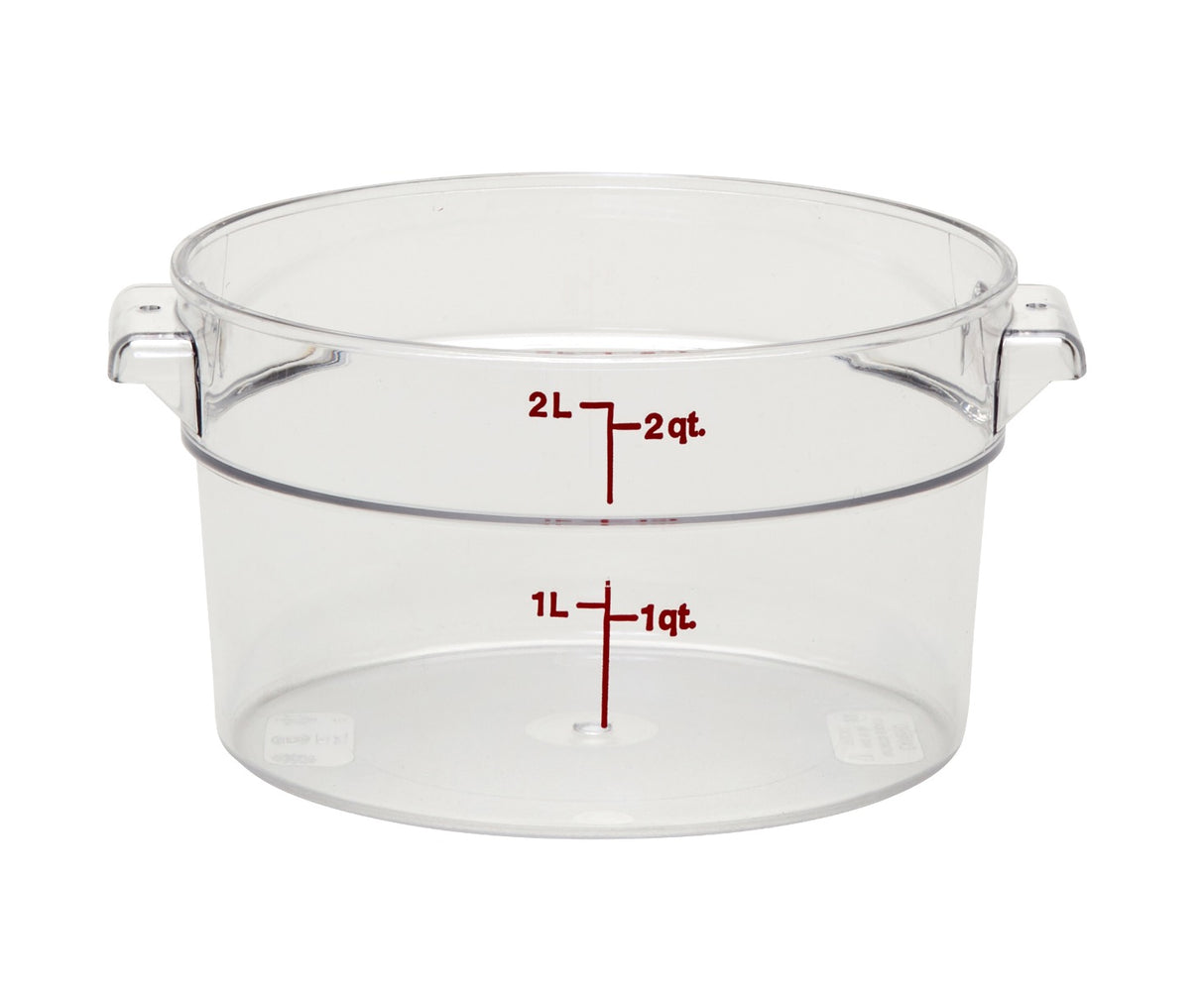 Cambro RFSCW2135 Camwear Round Food Storage Container 2 qt. - Clear