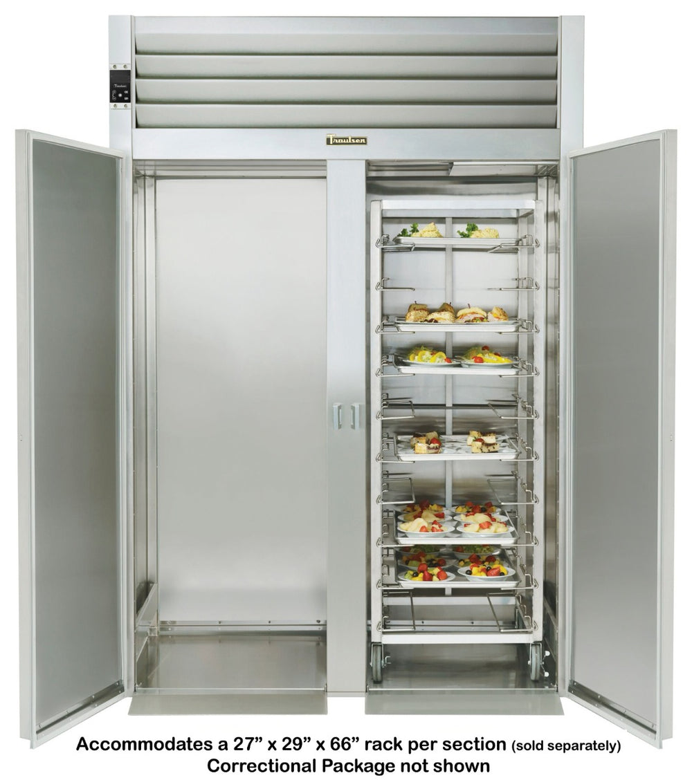 Traulsen RI232L-COR01 2-Section 2 Solid Door Correctional Roll-In Heated Holding Cabinet 68" - Accepts 66"H Racks - 73.5 cu. ft.  - 208-230/115v