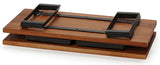 GET RISER-6-W Heights Walnut Wood Riser with Foldable Black Metal Legs 15-13/16"L x 8-5/16"W x 6"H
