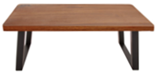 GET RISER-6-W Heights Walnut Wood Riser with Foldable Black Metal Legs 15-13/16"L x 8-5/16"W x 6"H