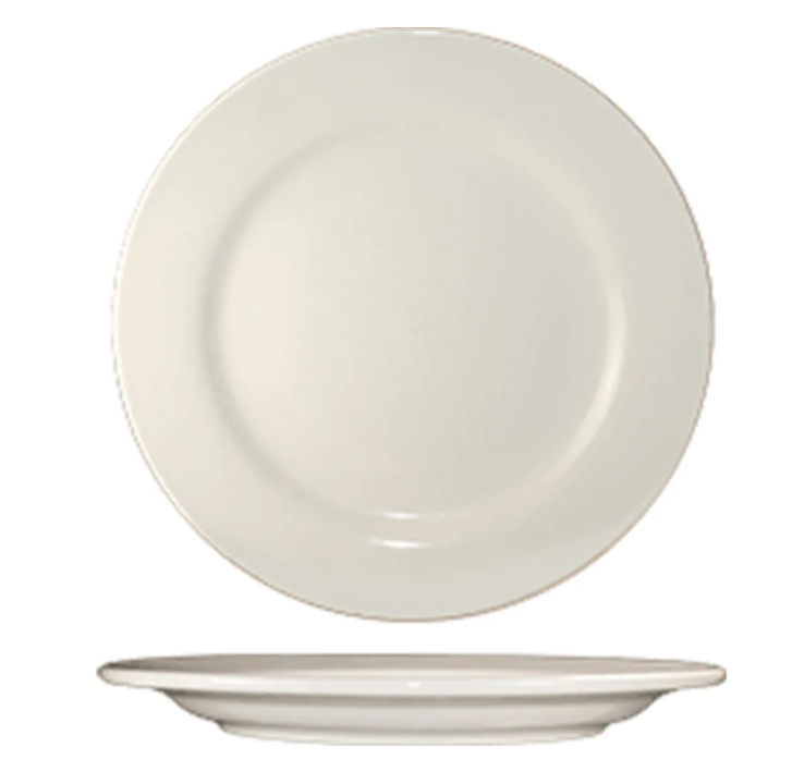 International Tableware RO-21 12" Round Roma Plate - Ceramic, American White