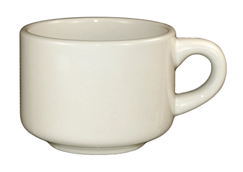 International Tableware RO-23 7 oz Roma Cup - Ceramic, American White