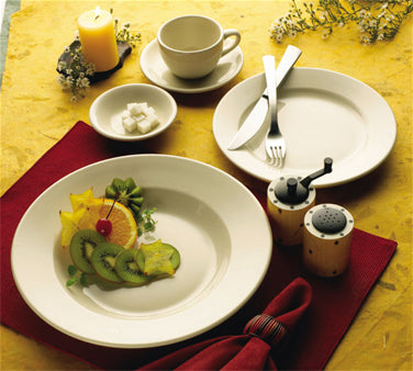 International Tableware RO-34 Roma American White Rolled Edge Oval China Platter 9-3/8" x 6-5/16" - 24/cs