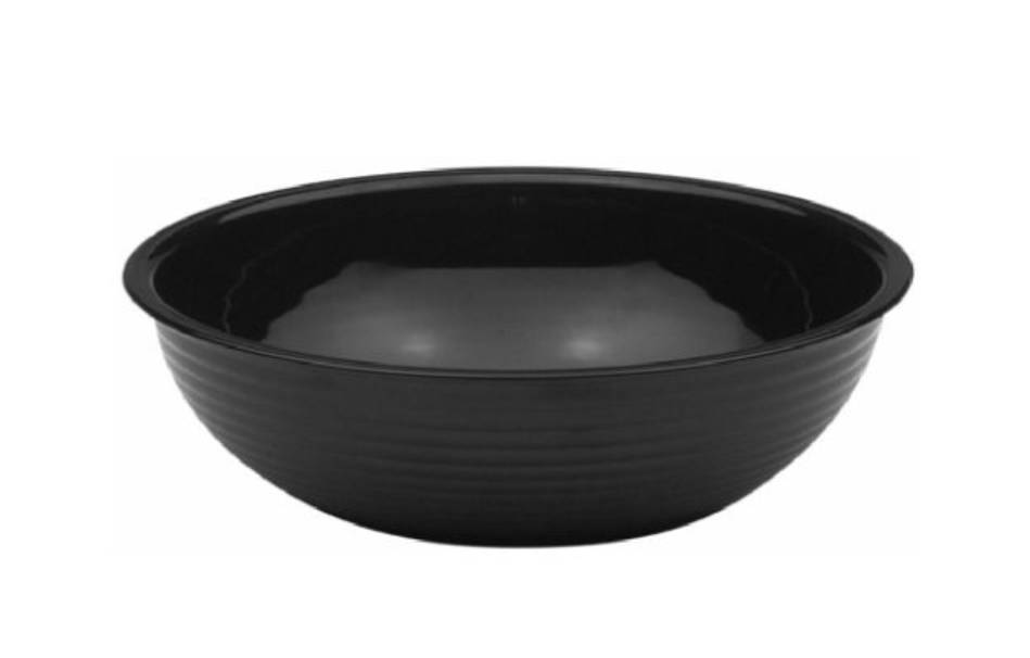 Cambro RSB15CW110 Black Camwear 11.2 Quart 15" Polycarbonate Round Ribbed Bowl