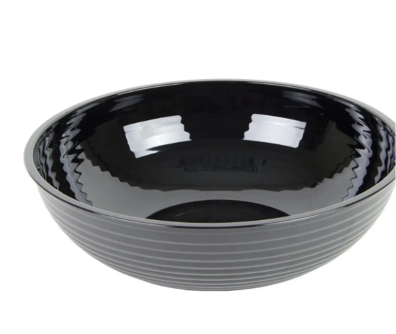 Cambro RSB912CW110 Black Camwear 2.9 Quart 12-1/8" x 9" Polycarbonate Rectangular Ribbed Bowl - 12ea/Case