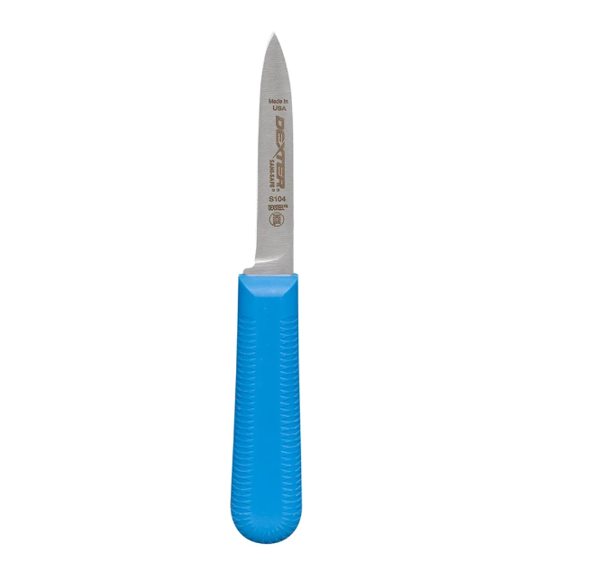 Dexter Russell S104C-PCP SANI-SAFE® 3 1/4" Paring Knife Set w/ Polypropylene Blue Handle, Carbon Steel - 12ea/Case