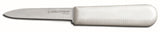 Dexter-Russell S104-3PCP Sani-Safe Cook's Style Paring Knife with White Poly Handle 3-1/4" - 3/pk