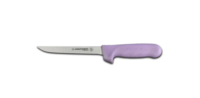 Dexter Russell S136NP-PCP SANI-SAFE® 6" Narrow Boning Knife w/ Polypropylene Purple Handle, Carbon Steel - 6ea/Case