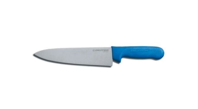 Dexter Russell S145-10C-PCP SANI-SAFE® 10" Chef's Knife w/ Polypropylene Blue Handle, Carbon Steel - 6ea/Case