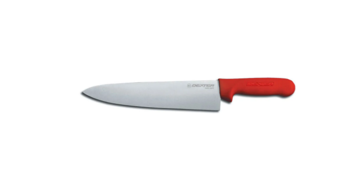 Dexter Russell S145-10R-PCP SANI-SAFE® 10" Chef's Knife w/ Polypropylene Red Handle, Carbon Steel - 6ea/Case