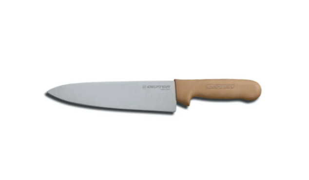 Dexter Russell S145-10T-PCP SANI-SAFE® 10" Chef's Knife w/ Polypropylene Tan Handle, Carbon Steel - 6ea/Case