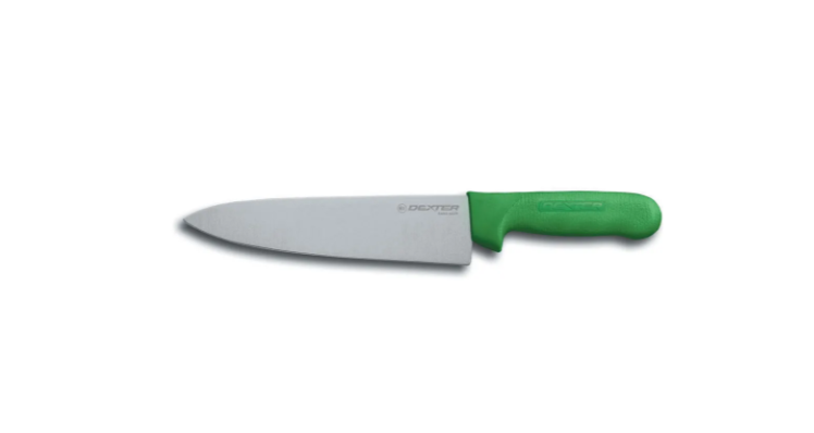 Dexter Russell S145-8G-PCP SANI-SAFE® 8" Chef's Knife w/ Polypropylene Green Handle, Carbon Steel - 6ea/Case