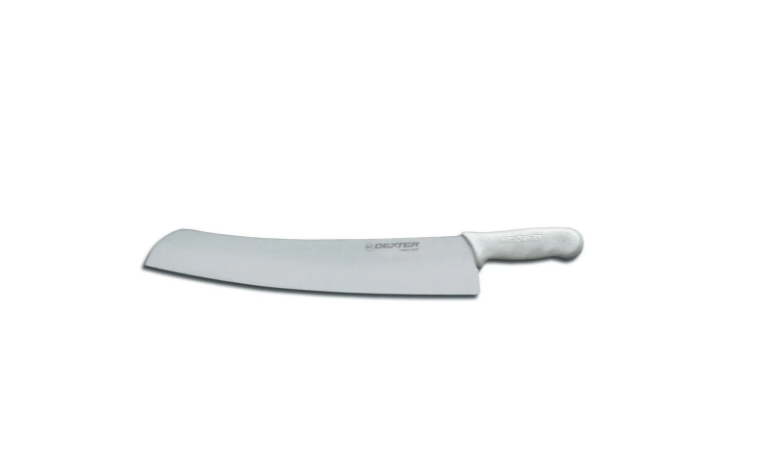 Dexter Russell S160-16 SANI-SAFE® 16" Pizza Knife w/ White Plastic Handle, Carbon Steel - 6ea/Case