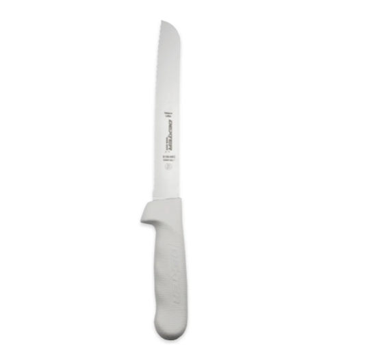 Dexter Russell S162-8SC-PCP SANI-SAFE® 8" Bread Knife w/ Polypropylene White Handle, Carbon Steel - 6ea/Case