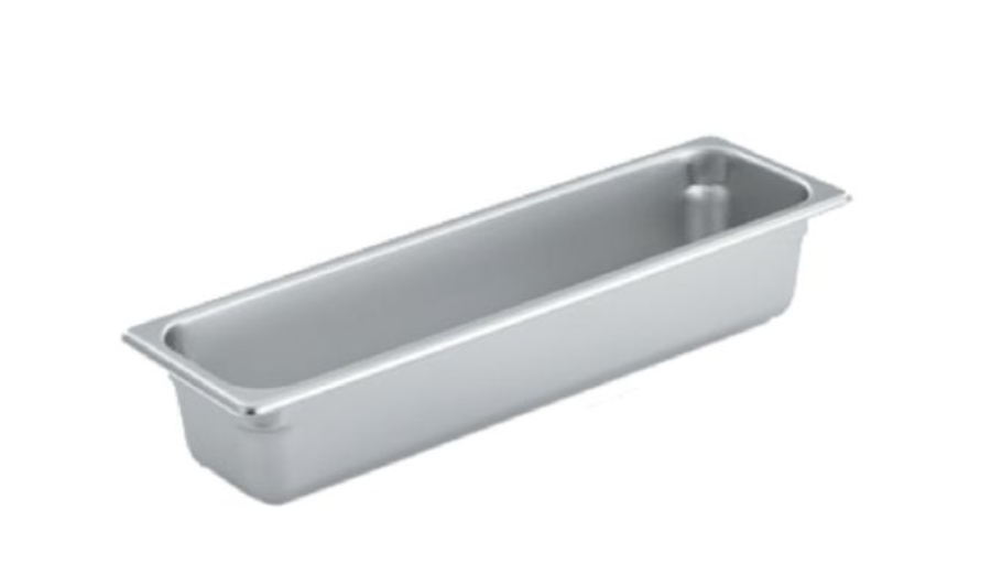 Vollrath S20064 1/2 Size Long 4" Deep Anti-Jam Flat Corner Stainless Steel Heavy-Duty Super Pan Steam Table / Hotel Pan, 5 1/4 qt Capacity - 6/Case