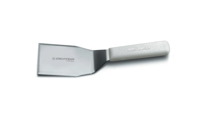 Dexter Russell S285-4 SANI-SAFE® 5"x4" Hamburger Turner w/ Polypropylene White Handle, Stainless Steel - 6ea/Case