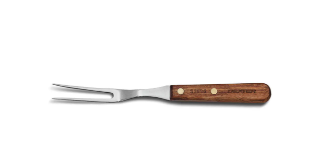 Dexter Russell S2896PCP 5 1/2" Carver Fork w/ Rosewood Handle, Carbon Steel - 6ea/Case