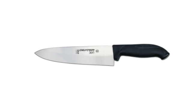 Dexter Russell S360-8PCP 8" Stamped Chef's Knife w/ Straight Edge, Carbon Steel - 6ea/Case